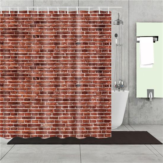 Nordic Style Geometric Stripe Wave Shower Curtains Frabic Waterproof Polyester Bathroom Curtain With Hooks