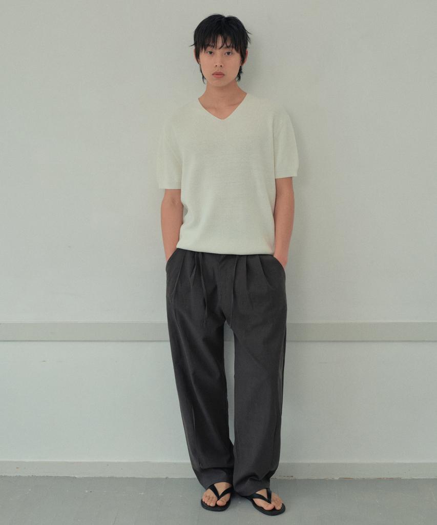 Wednesday Oasis Semi-Curved Twill Double-Pleat Pants_Charcoal(Wb6Pt12)
