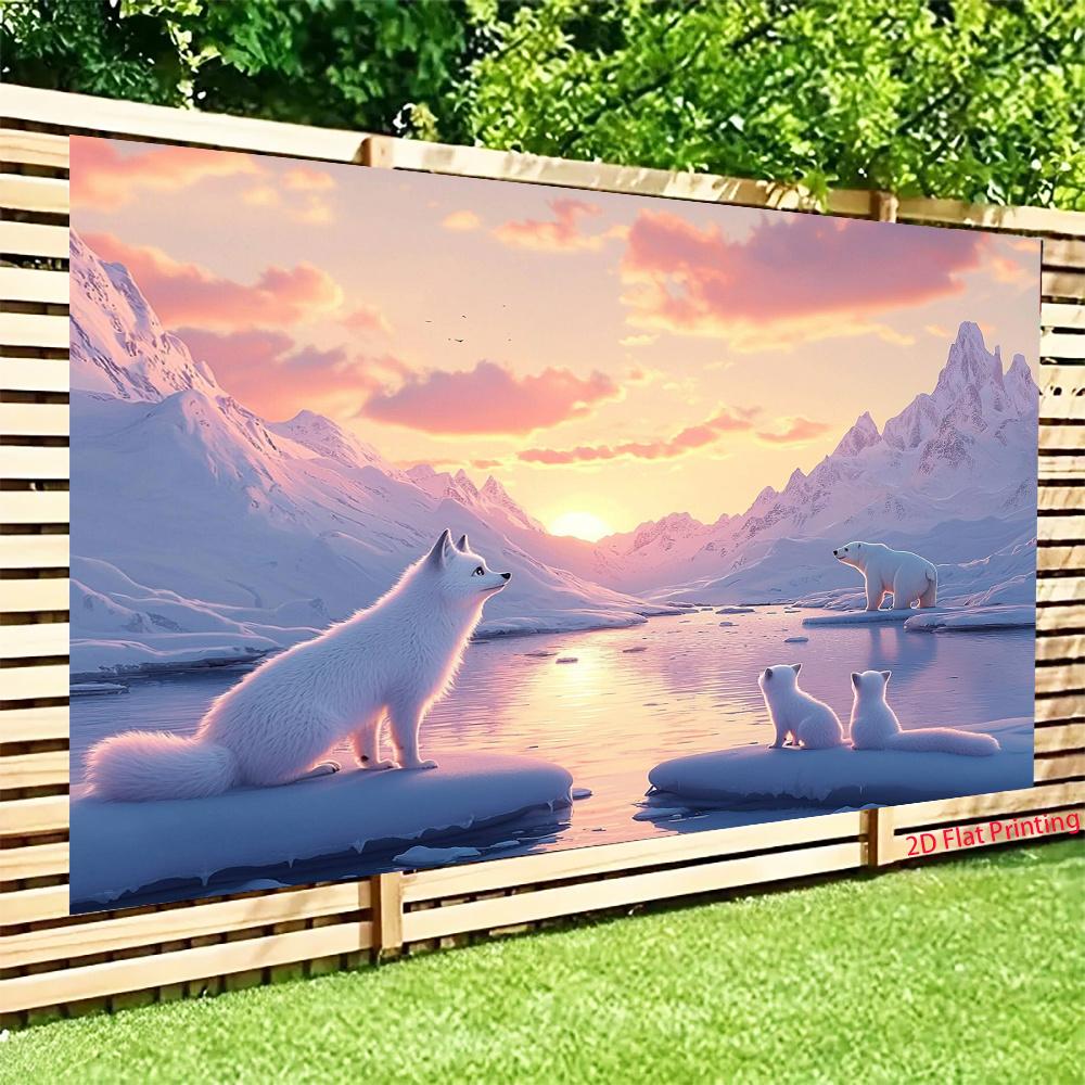 2D Plane 1 Piece of Arctic Fox and Snow Scene Enhances the Appeal of Any Event or Celebration