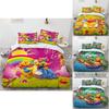 Kinderbeddengoedset met Winnie de Pooh-print en actieve kleurstof voor de decoratie van een peuterbed.
