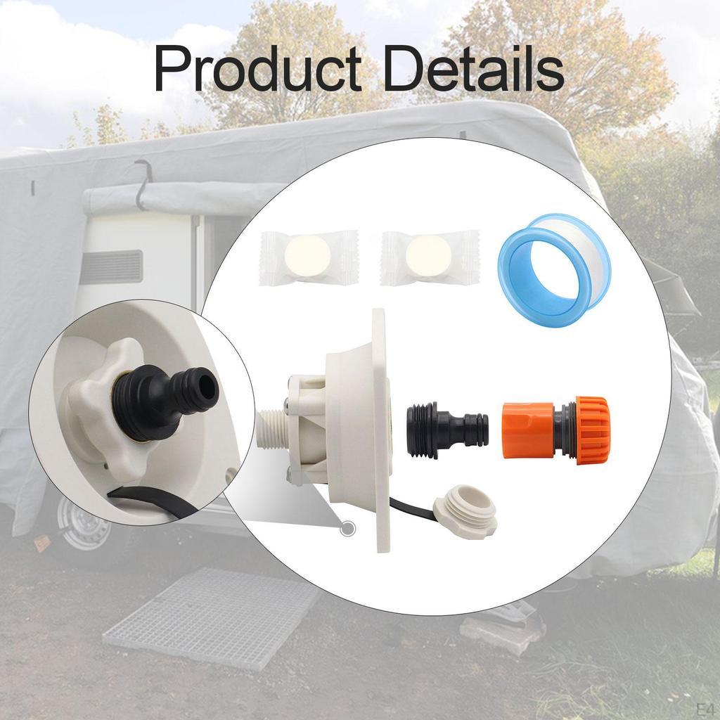 RV City Water Inlet with Checks Replacement Simple Installation Replace Parts Van Trailer Accessory