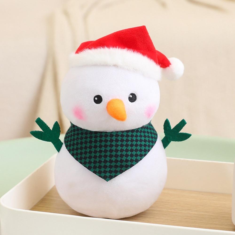 Fluffy Snowman Plush Toy Cartoon Xmas Ornament Creative Christmas Snowman Pendant  Christmas Gift