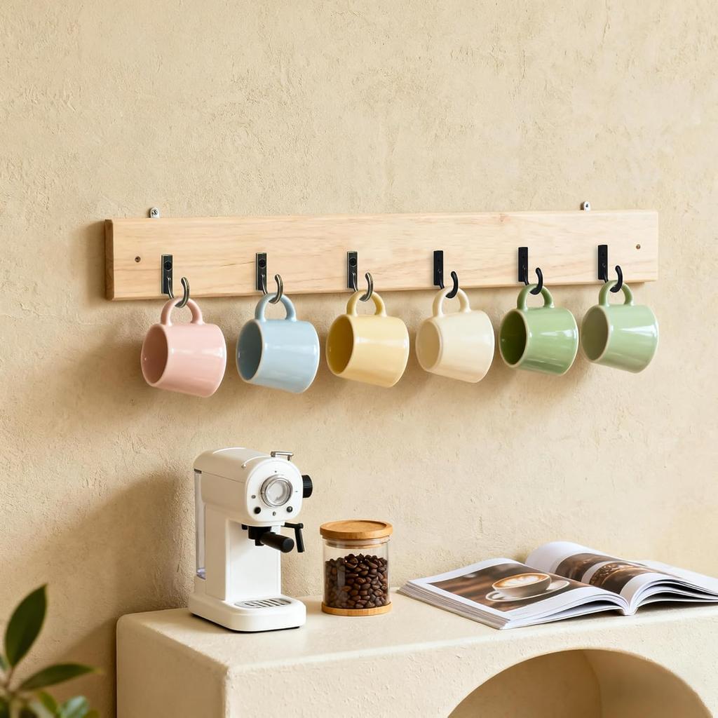 40 Pieces Key Hooks Black Small Hooks Wall Mounted Single Hook for Hanging Clothes Hat Jewelry Hanging Kitchen Bathroom Towels Farmhouse Retro Small