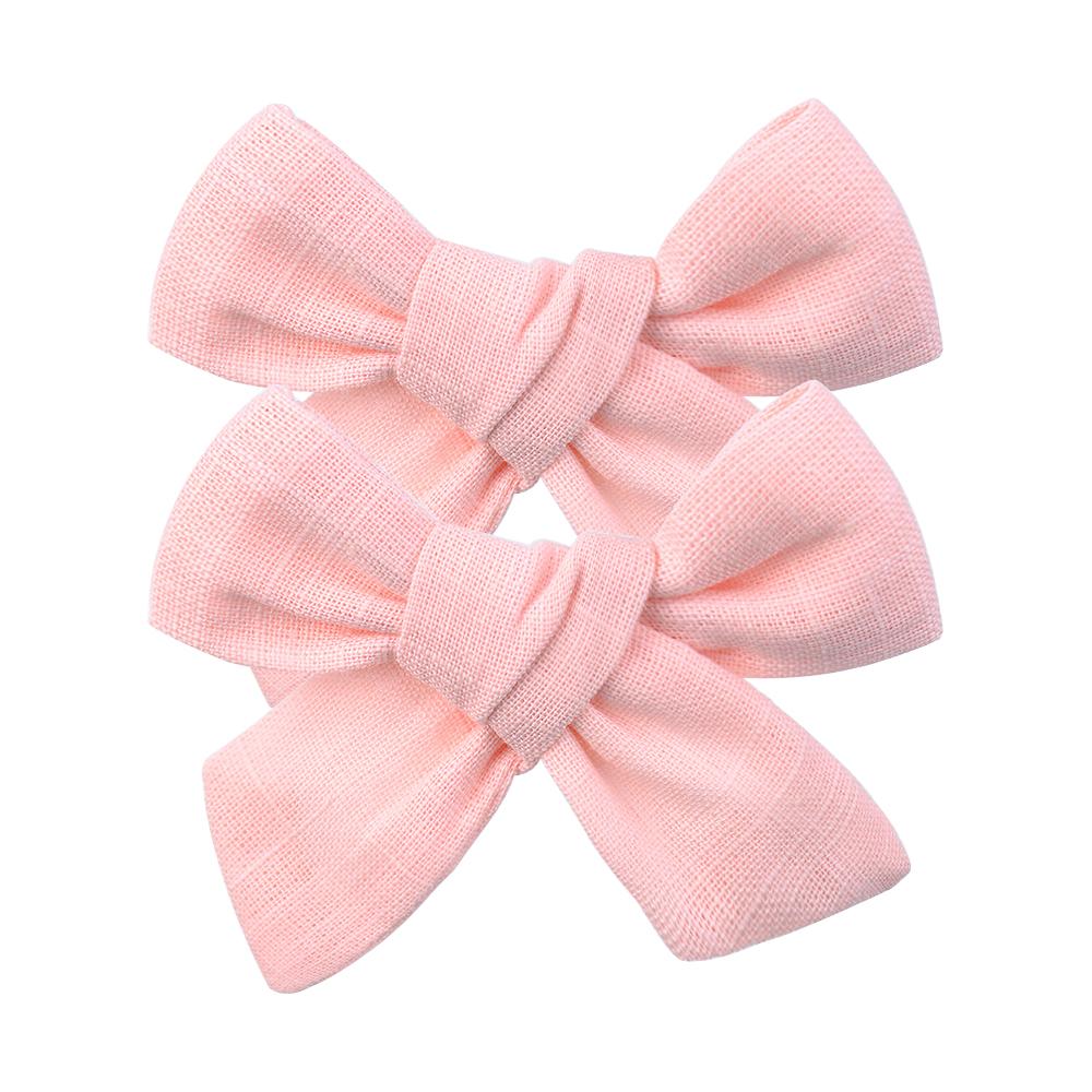 10Pcs/set Solid Color Cotton Hair Bows Hair Clips for Baby Girls Boutique Hairpins Barrettes Headwear Hair Acesssories