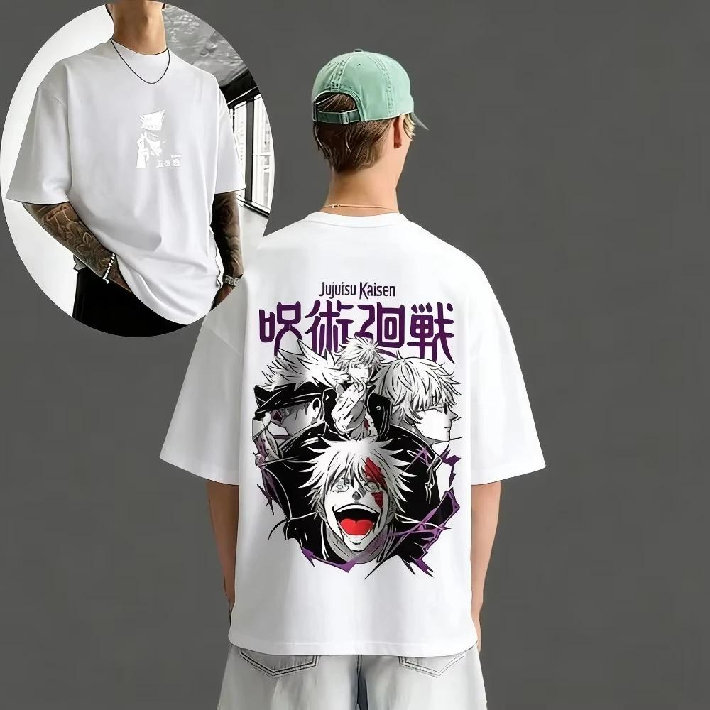 Jujutsu Kaisen Gojo Satoru Unisex Pure Cotton T-shirt 2026 Summer Hot Anime Printed Round Neck new men Short Sleeved Top