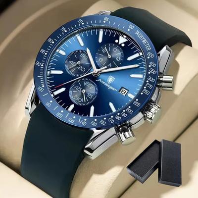 Ceas Bărbătesc Modă Sport Cronograf Silicon Ceasuri Quartz Brand de Top Luxos Impermeabil Luminos Dată Ceas de Încheietură