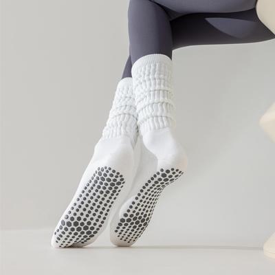 Chaussettes de Yoga & Pilates en Coton Antidérapantes Montantes pour Femmes