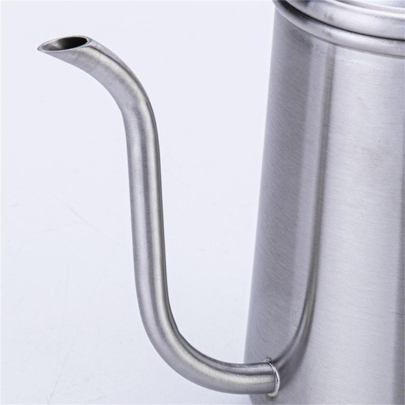 650ml Coffee Hand Brewing Pot Stainless Steels Pours Over Kettle Gooseneck Coffee Pot Kitchen Tool for Home Office