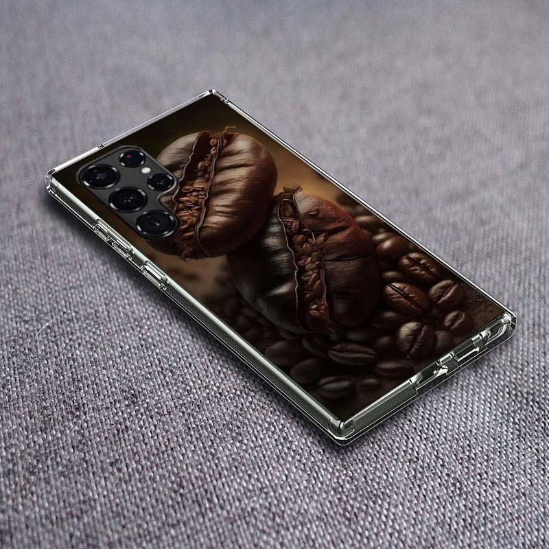 Newly Baked Coffee Beans Phone Case For Samsung Galaxy S24 S23 S21 S20 FE S22 S26 Ultra S25 Edge S10 Plus Cover Clear TPU Capa S