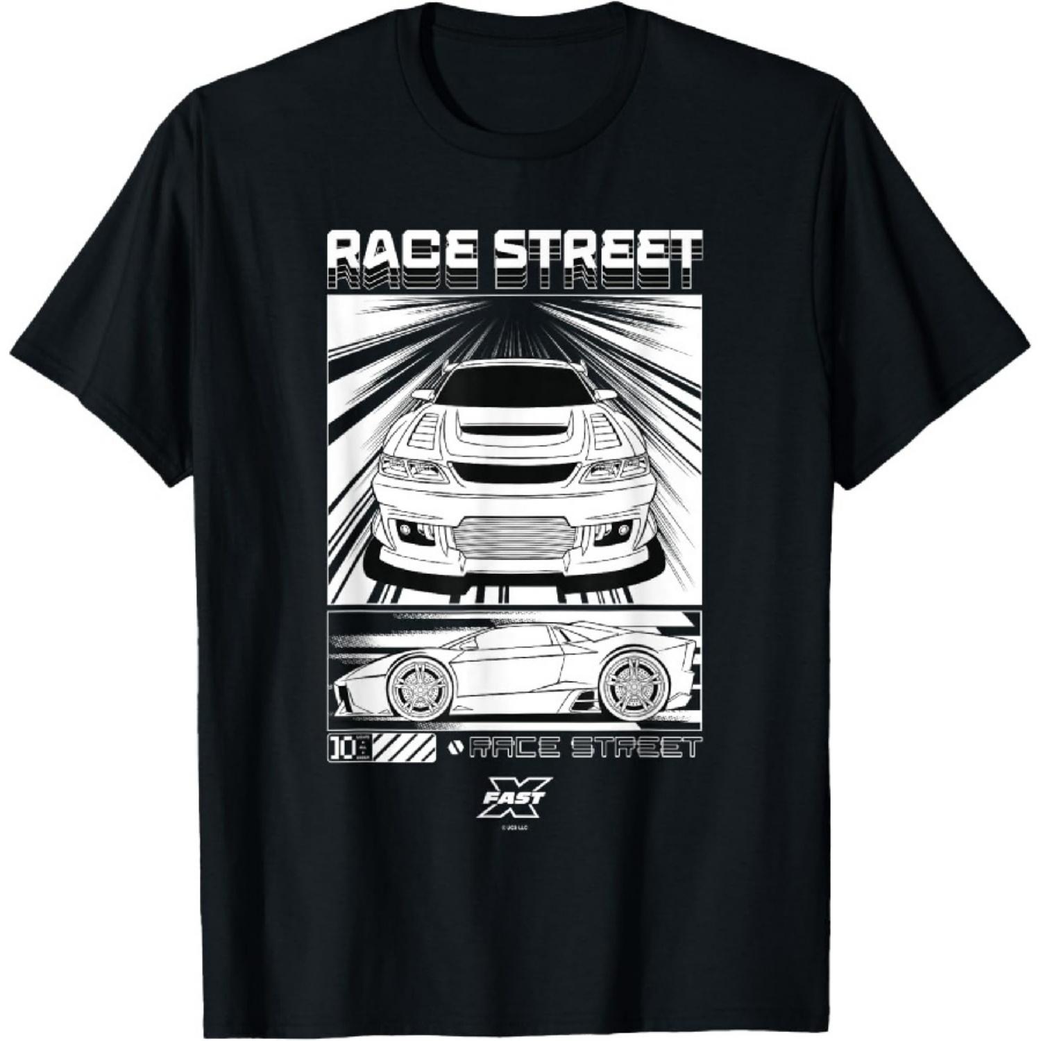 Форсаж X Гоночный Уличный Серебристый Спорткар Ретро Комикс Постер Футболка XXXXXL чёрный