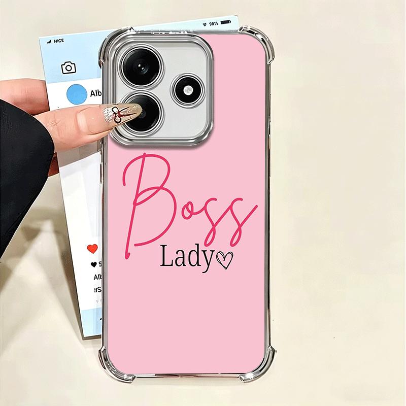 

Girl Boss Lady Pink Plating Phone Case For Xiaomi Poco X5 X6 X7 X8 Pro Max F8 Ultra F7 M8 M7 M5S Redmi 15C 15 14C 13C 13 X3 12C Xiaomi Redmi 13
