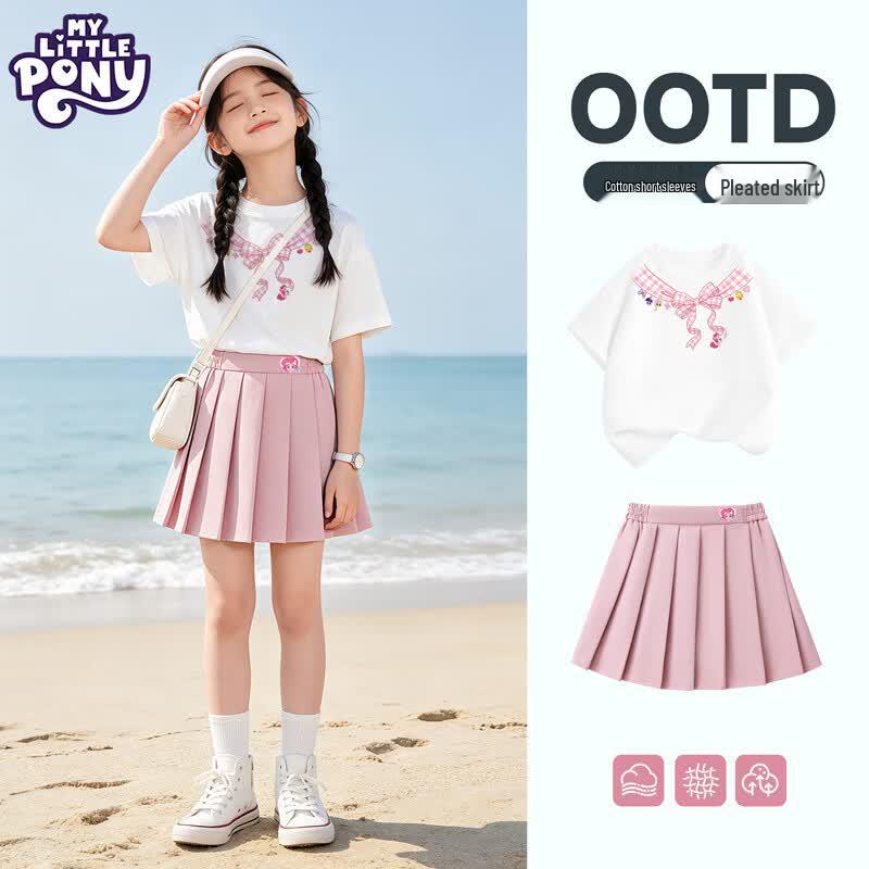 My Little Pony Girls' Summer Short Sleeve Skirt Set