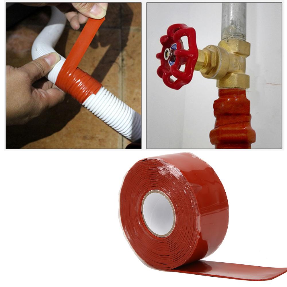 Waterproof Tape Strong Stickiness PVC PPR Pipe Repairing Supplies 2.5cm Width Red/White