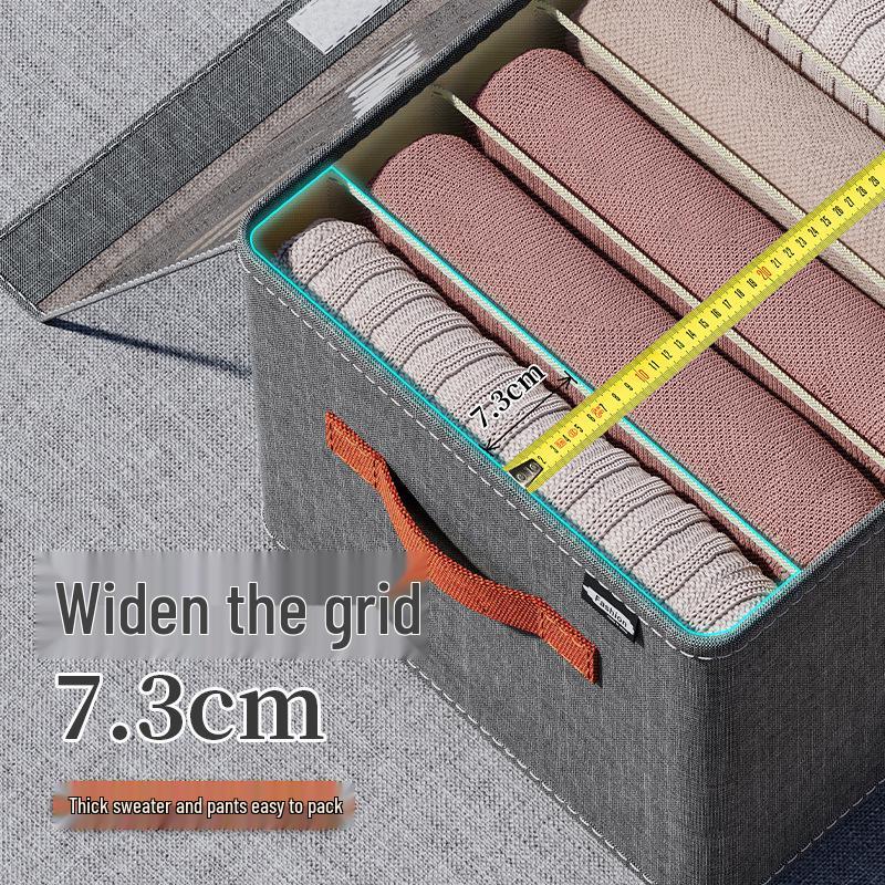 Foldable Fabric Storage Bin with Lid for Clothes and Pants Organization
