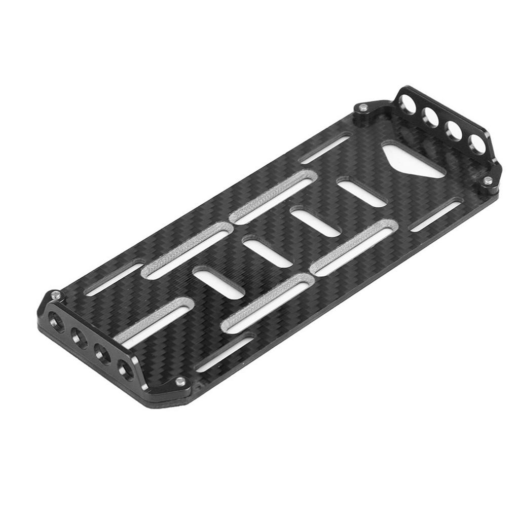 Aluminium Alloy Carbon   Battery Mount Plate for   SCX10  01   D90 1Celsius10 Scale RC Car (Black)