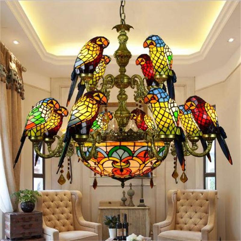 Tiff Parrot Chandelier Personality Creative Luxury Atmosphere Hotel Villa Restaurant Corridor Art Decorative Lights