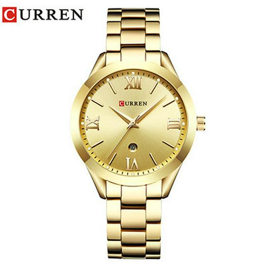Curren 9007 Women's Waterproof Steel Band Quartz Watch with Calendar