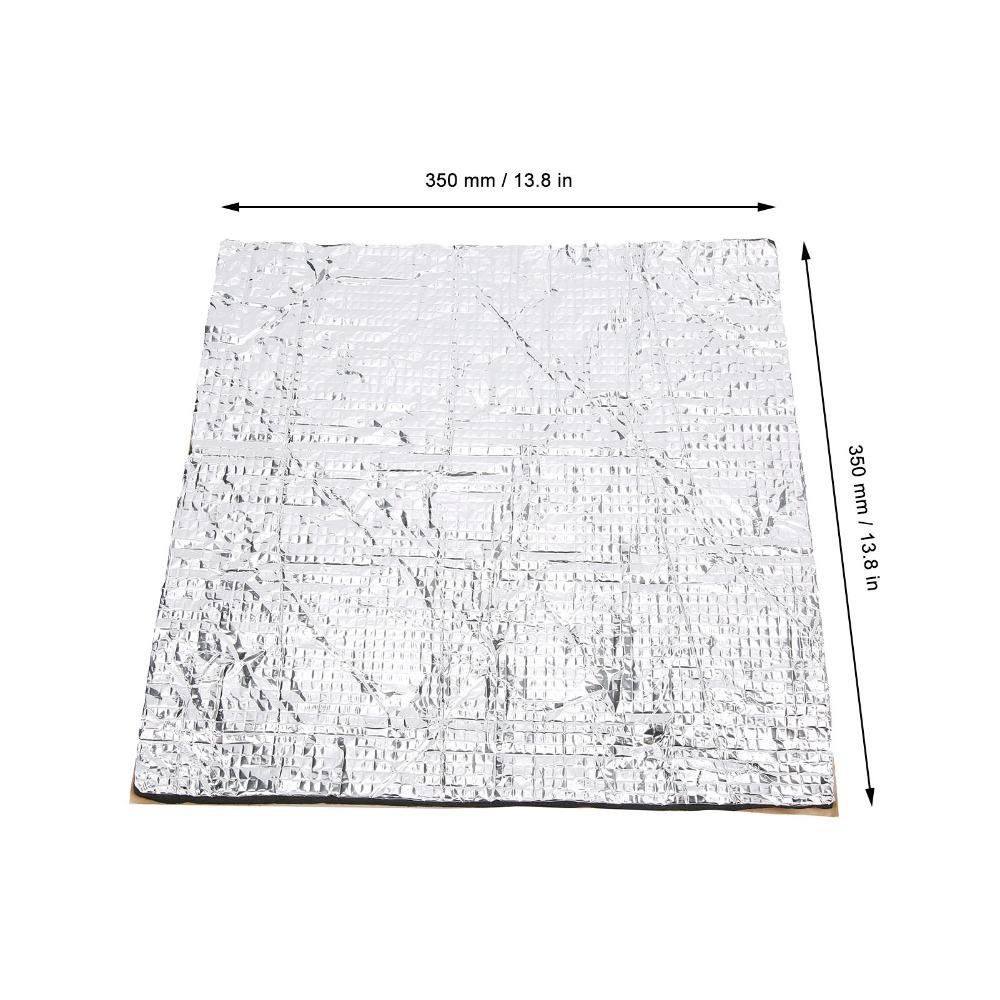 350x350mm/13.8 x 13.8in Heated Bed Insulation Mat Lightweight Foam Foil Self-Adhesive Cotton Pad Self-Adhesive Insulation Mat