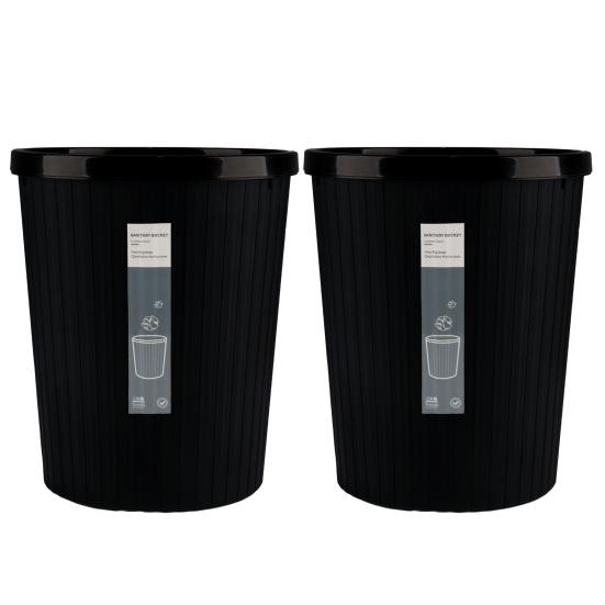 2PCS Garbage Can with Pressure Ring Design Waste Bin Large Capacity Portable Strong Load Capacity Trash Bin for Home Bedroom Bathroom Kitchen