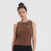 SAUCONY Solid Color Casual Breathable Sleeveless T-Shirt Women Tops Coffee-Brown SC1239099-4