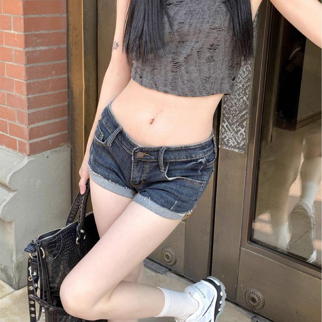 Women's Low-Waist Sexy Slim-Fit Denim Shorts: American Retro Style for Summer Nightclubs