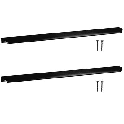 Set aus 2x Aluminium-Kantenmöbelgriffen, mattschwarz, für Möbel, 436mm