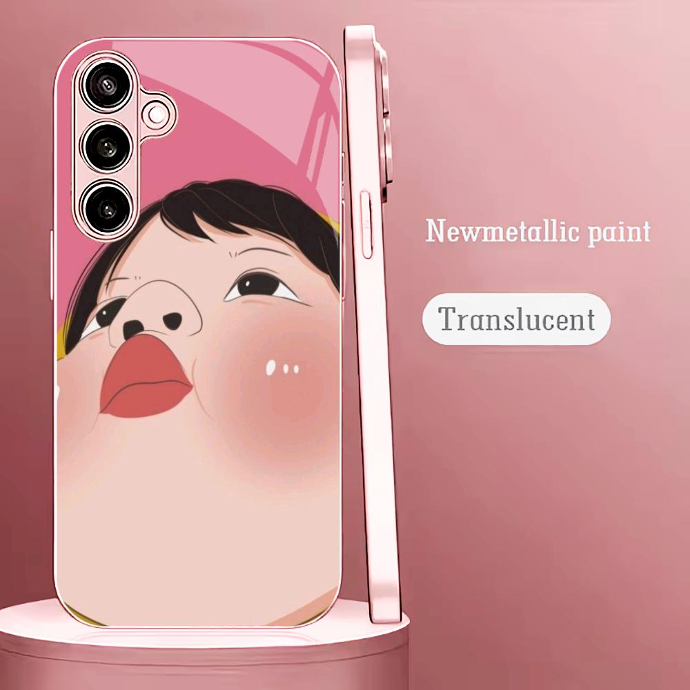 fashion Cute girl funny Phone Case Glass TPU Smartphone Case for Samsung Galaxy S26 S25 S24 S23 S22 FE Ultra Plus coque Funda