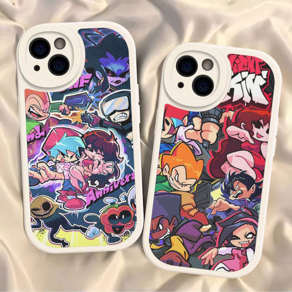 Music Game Friday Night Funkin Phone Case For IPhone 16 15 14 13 12 11 Pro Max Plus Soft Leather Cover