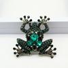 Spilla a forma di rana da donna retrò con strass scintillanti Gioiello Decorazione per giacca di jeans