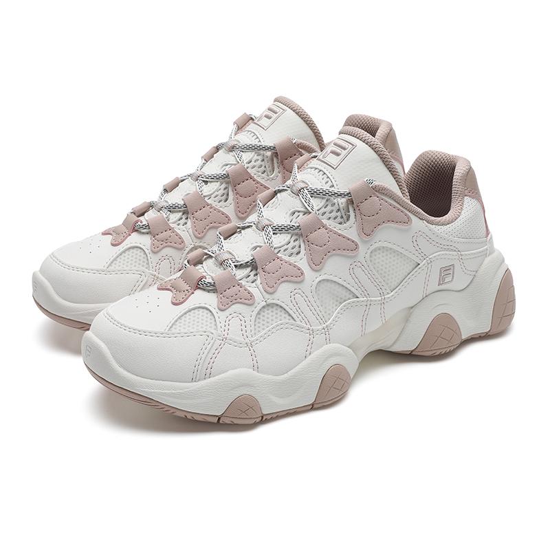 New FILA Abrasion Resistant Breathable Coverage Support Low Top Running Shoes Women's White Gray F12W532165FWR