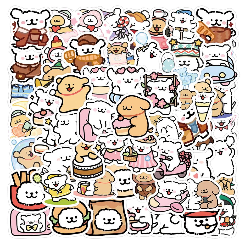 105 New Styles of Line Puppy Cartoon Graffiti Stickers Decorate Refrigerator Skateboard DIY Personalized Stickers
