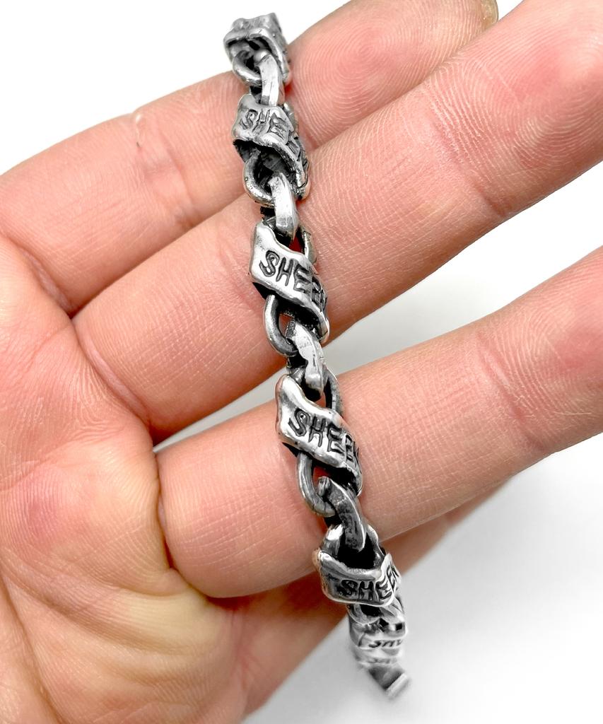 Sheen666 Banner Link Silver Bracelet Big