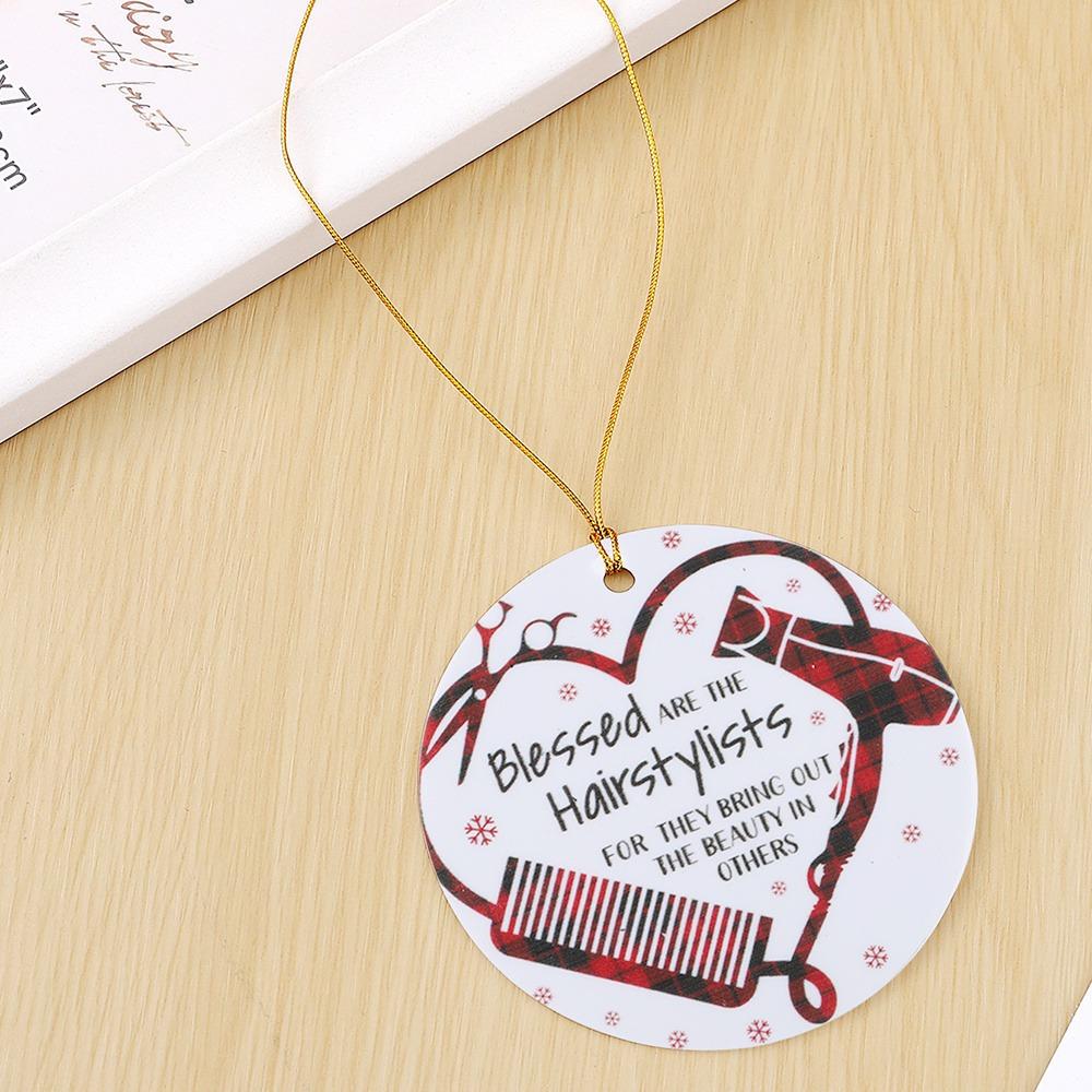 Hair dryer & comb pendant, a round wall and window gift for hairdressers.