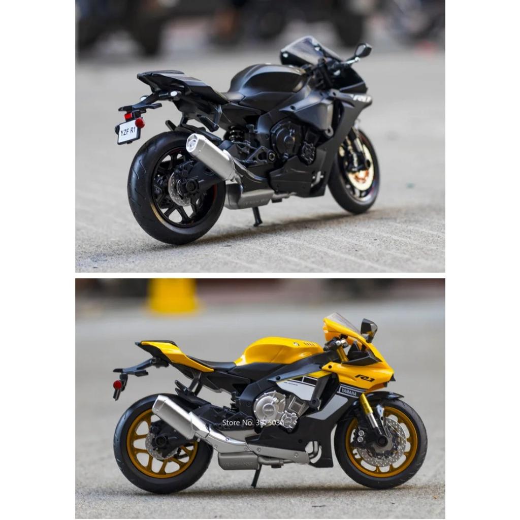 1/12 Scale Yamaha YZF R1 Metal Diecast Motorcycle Toy Car Model Rubber Tires Wheel Steering Toys Motorcycles Kids Children's Day Gifts