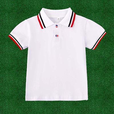 Children's White Cotton Polo Shirt - Short Sleeve for Boys and Girls