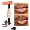 2IN1 Tapered Gradient Lip Liner & Lipstick Pen Long Lasting Waterproof Nude Matte Lip Contour Plumping Lipstick Non Stick Makeup