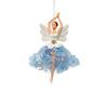Plastic Christmas Ballet Girl Pendant Tulle Skirt Dance Theme Ballet Dancer Ornament with Shining Wings Hanging