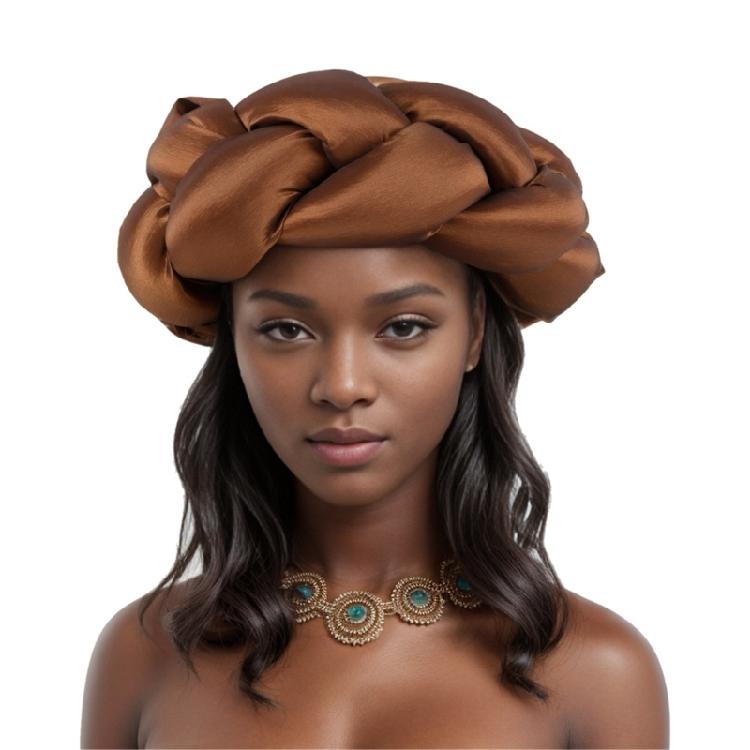 

Exaggerated Braided Hairband Stuffed Big Headband Soft African Hairbands for Women Wedding Party Head Accessories кавовий