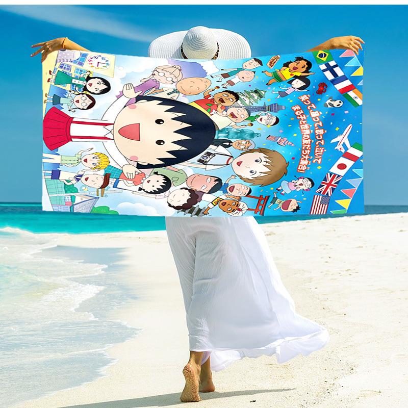 1pc Chibi Character Adventure beach towel,quick drying absorbent beach towel,outdoor sports swimming beach towel,Soft and comfortable Y7288