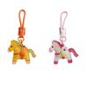 Leather Horse Keychain Access Control Card Holder Zodiac Pony Bag Hanging  Year of The Horse