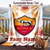Flannel Blanket AS Roma Print Custom Name Text Soft Throw for Sofa Bed