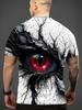 3D Eye Art Print Men'S Round Neck T-Shirt – Summer Casual Fashion, Breathable Outdoor Wear for Running And Gym, Stylish Streetwear Top, Perfect Gift