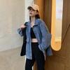 Spring and Autumn Vintage Chic Denim Jacket Loose Fit Versatile Student Top Trendy Women's Outerwear Korean Style