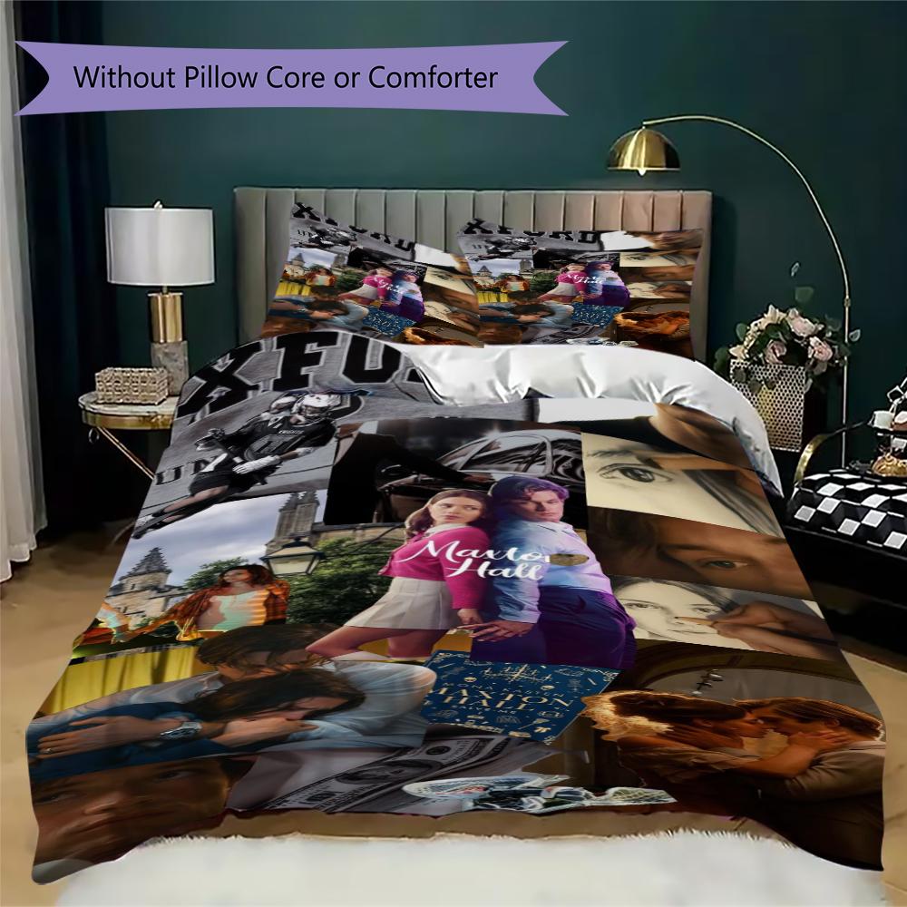 Maxton Hall Pattern Bedding,Quilt Set Quilt Cover Pillowcase Home Birthday Gift(1 * Duvet Cover + 2 * Pillowcase, Without Core)_lx