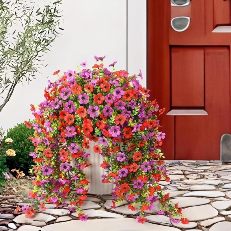Faux Eucalyptuses Morning Glory Wall Decoration Decorative Silk Greenery For Living Room Garden Party Arrangements