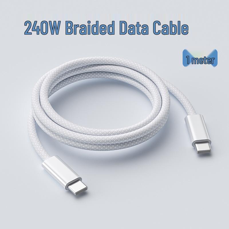 240W Dual Type-C Braided PD Fast Charging Cable for Apple 16 / Huawei iPad