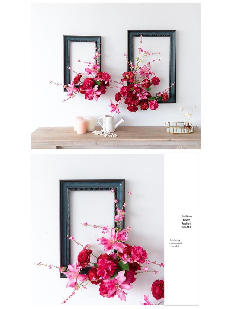 Floral Art Photo Frame Set for Wall and Window Decoration