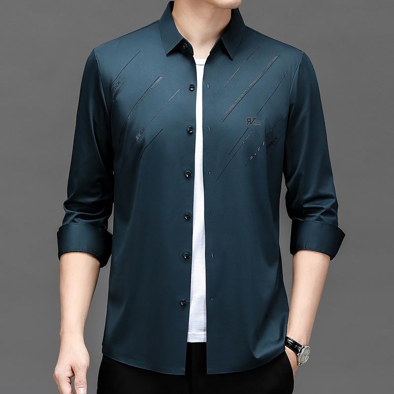 Pánská košile s dlouhým rukávem Podzimní Nová Korejská Módní Košile Ležérní Kabát Pánský Joker Top Pánský