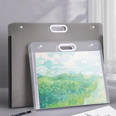 A2/A3/A4 File Folder Portable Four Layers Painting Paper Storage Bag Waterproof 4K/8K/16K Drawing Paper Collection Book
