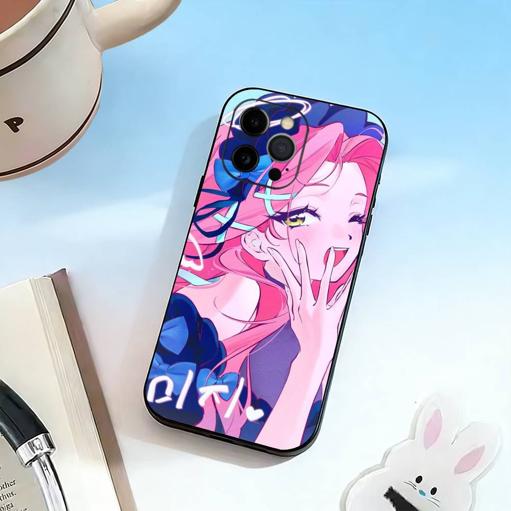 A-Anime Girl Phone Case For iPhone 17, 16,15,14,13,12,11 Plus,Pro Max, Others Soft Black Cover